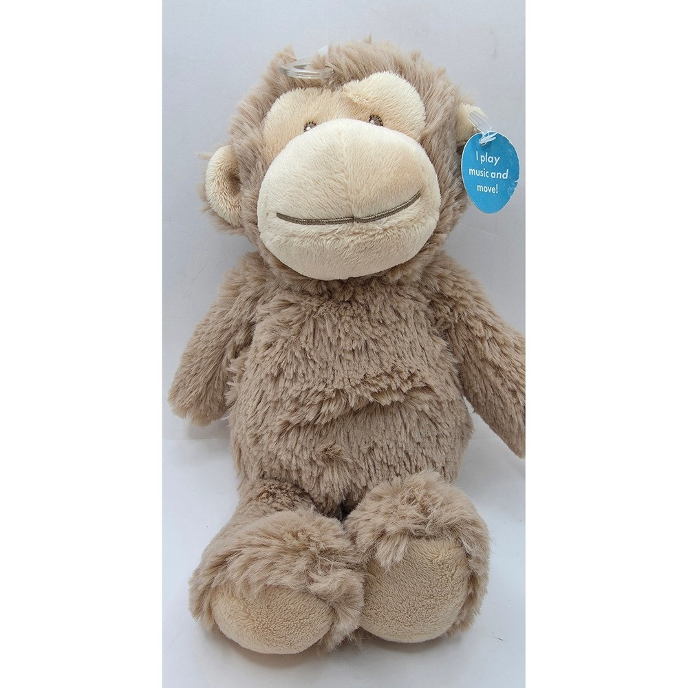 Carters Musical Wind Up Monkey Plush Brown Shaggy Stuffed Animal Toy 2023